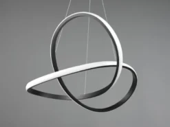 LED Pendelleuchte COURSE Schwarz mit Stufen Dimmer, 4000K Neutralweiß, Ø 60cm