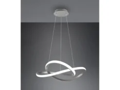 LED Pendelleuchte COURSE Silber mit Stufen Dimmer, 4000K Neutralweiß, Ø 60cm