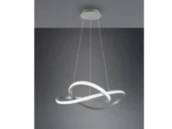 LED Pendelleuchte COURSE Silber mit Stufen Dimmer, 4000K Neutralweiß, Ø 60cm