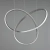LED Pendelleuchte COURSE Silber Stufen Dimmer 3000 Kelvin Warmweiß, Ø 60cm