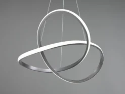 LED Pendelleuchte COURSE Silber Stufen Dimmer 3000 Kelvin Warmweiß, Ø 60cm