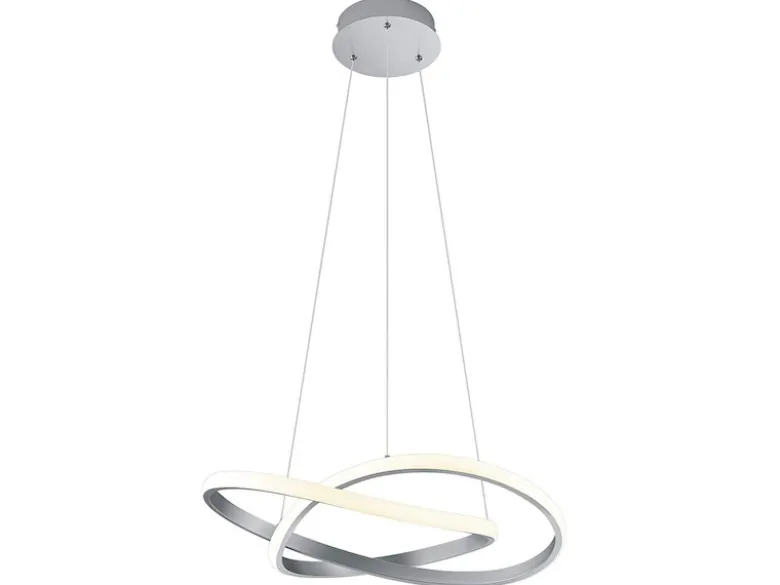 LED Pendelleuchte COURSE Silber Stufen Dimmer 3000 Kelvin Warmweiß, Ø 60cm