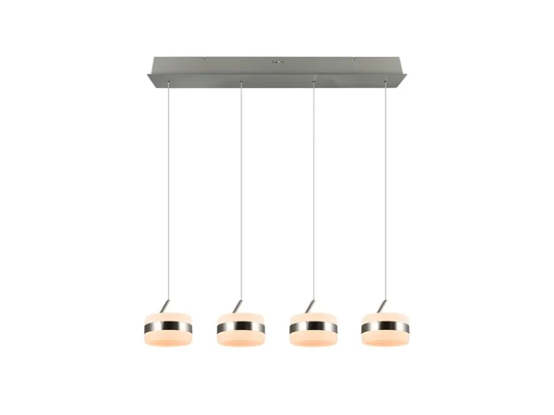 LED Pendelleuchte DIOS höhenverstellbar 4-flammig, Silber, Breite 85cm