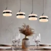 LED Pendelleuchte DIOS höhenverstellbar 4-flammig, Schwarz, Breite 85cm