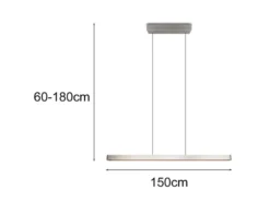 LED Pendelleuchte DONEGAL elektrisch höhenverstellbar, Tageslicht, Breite 150cm