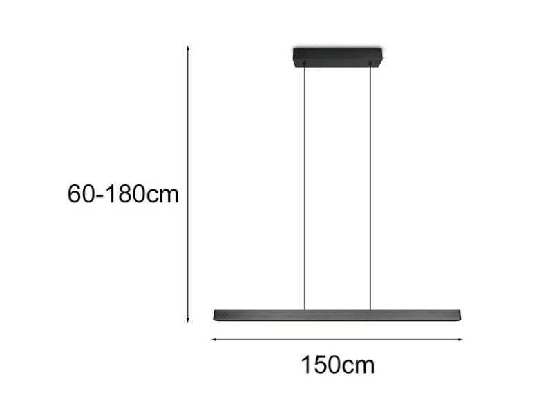 LED Pendelleuchte DONEGAL elektrisch höhenverstellbar, Tageslicht, Breite 150cm