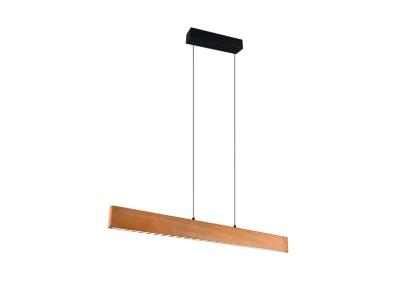 LED Pendelleuchte EDGEWOOD mit Holz, dimmbar & höhenverstellbar, Breite 115cm