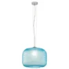 LED Pendelleuchte einflammig Kristall Glasschirm in Blau, Ø 40cm