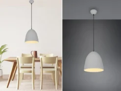 LED Pendelleuchte einflammig Metall Grau rund, Ø 25cm