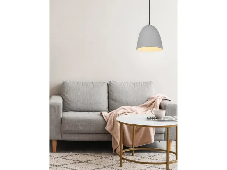 LED Pendelleuchte einflammig Metall Grau rund, Ø 25cm