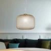 LED Pendelleuchte einflammig Kristall Glasschirm Bernsteinfarben, Ø 40cm