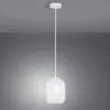 LED Pendelleuchte einflammig Kristall Glasschirm in Weiß, Ø 15cm