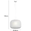 LED Pendelleuchte einflammig Kristall Glasschirm in Weiß, Ø 40cm