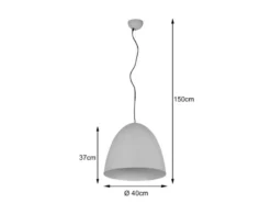 LED Pendelleuchte einflammig Metall Grau rund, Ø 40cm
