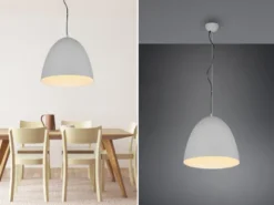 LED Pendelleuchte einflammig Metall Grau rund, Ø 40cm