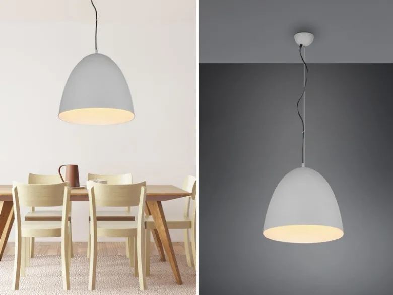 LED Pendelleuchte einflammig Metall Grau rund, Ø 40cm