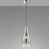 LED Pendelleuchte einflammig Glas Chromfarben verspiegelt, Ø 23cm