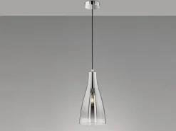 LED Pendelleuchte einflammig Glas Chromfarben verspiegelt, Ø 23cm