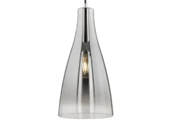 LED Pendelleuchte einflammig Glas Chromfarben verspiegelt, Ø 23cm