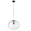LED Pendelleuchte einflammig mit Kugel Glasschirm transparent Ø 40cm