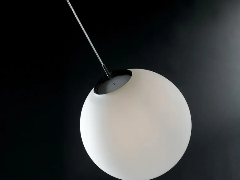 LED Pendelleuchte einflammig Glaskugel Opalweiß, Ø 35cm