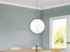 LED Pendelleuchte einflammig Glaskugel Opalweiß, Ø 35cm