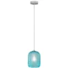 LED Pendelleuchte einflammig Kristall Glasschirm in Blau, Ø 15cm