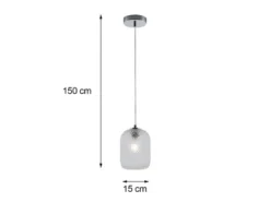 LED Pendelleuchte einflammig Kristall Glasschirm Klarglas Ø15cm