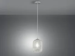 LED Pendelleuchte einflammig Kristall Glasschirm Klarglas Ø15cm