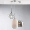 LED Pendelleuchte einflammig mit Relief Milchglas Lampenschirm Weiß, Ø 23cm