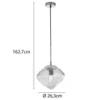 LED Pendelleuchte einflammig mit Relief Glasschirm in Blau, Ø 26cm