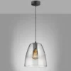 LED Pendelleuchte einflammig dimmbar Schwarz Rauchglas, Ø 20cm