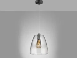 LED Pendelleuchte einflammig dimmbar Schwarz Rauchglas, Ø 25cm
