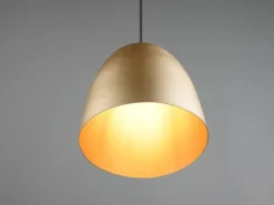 LED Pendelleuchte einflammig Metall Messing rund, Ø 25cm