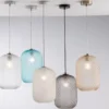 LED Pendelleuchte einflammig Kristall Glasschirm Rauchglas, Ø20cm