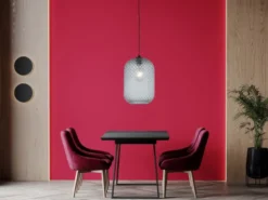 LED Pendelleuchte einflammig Kristall Glasschirm Rauchglas, Ø20cm