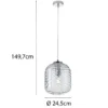 LED Pendelleuchte einflammig Wellenmuster Glasschirm in Blau, Ø 24,5cm