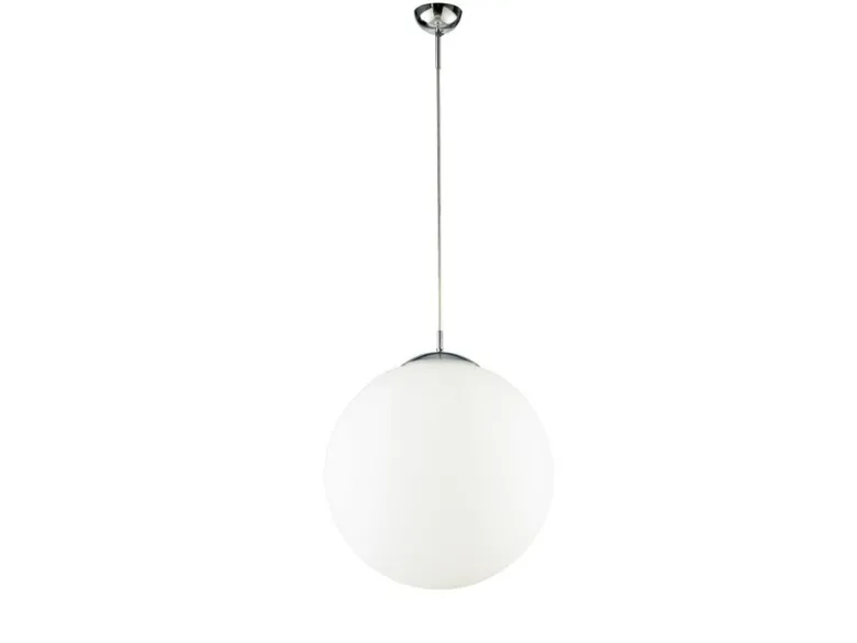 LED Pendelleuchte einflammig Glaskugel Opalweiß, Ø 45cm