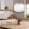 LED Pendelleuchte einflammig Kristall Glasschirm Klarglas, Ø 40cm