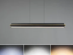 LED Pendelleuchte EMERSON höhenverstellbar & dimmbar, Schwarz, Breite 95cm