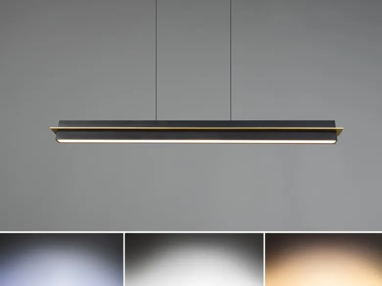 LED Pendelleuchte EMERSON höhenverstellbar & dimmbar, Schwarz, Breite 95cm