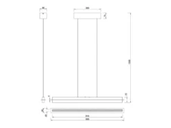 LED Pendelleuchte EMERSON höhenverstellbar & dimmbar, Schwarz, Breite 95cm
