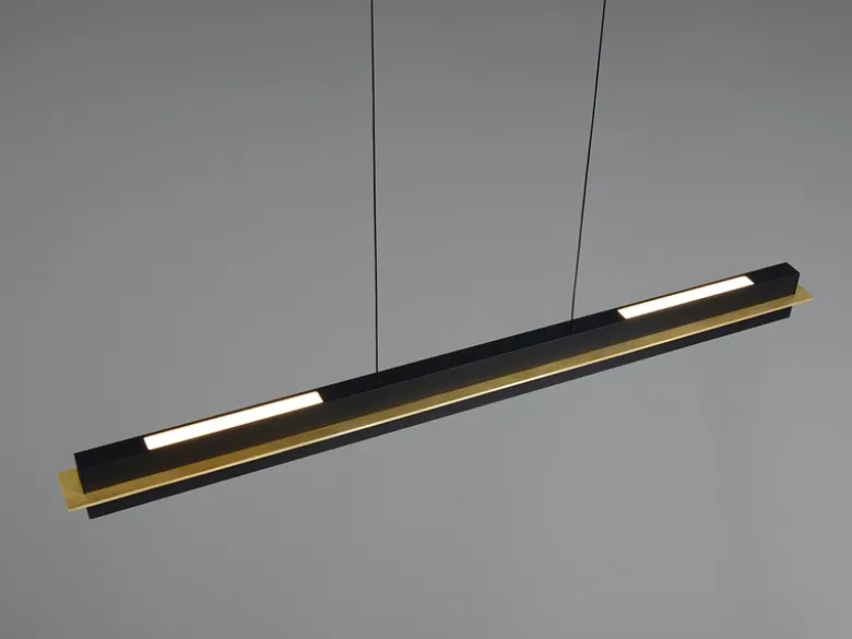 LED Pendelleuchte EMERSON höhenverstellbar & dimmbar, Schwarz, Breite 95cm