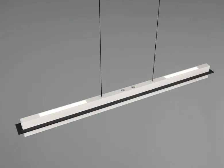 LED Pendelleuchte EMERSON höhenverstellbar & dimmbar, Hellgrau, Breite 95cm