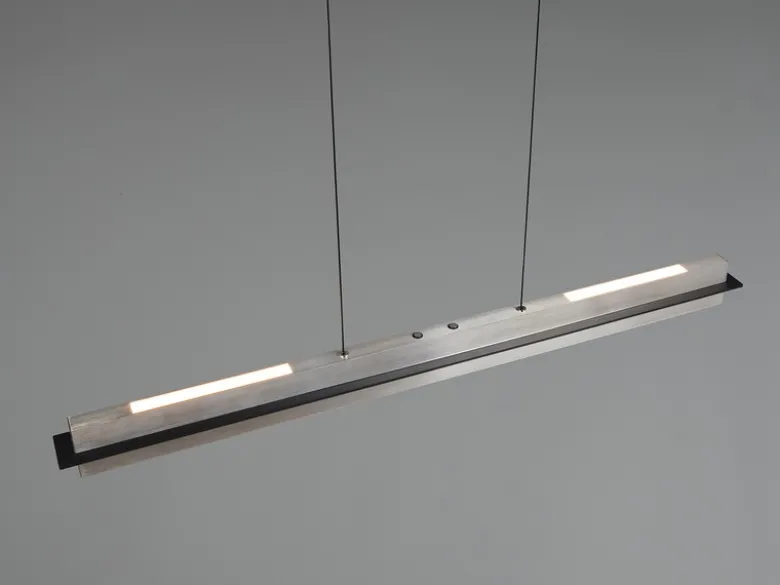 LED Pendelleuchte EMERSON höhenverstellbar & dimmbar, Silber, Breite 95cm