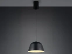 LED Pendelleuchte 1-flammig aus Metall höhenverstellbar in Schwarz, Ø 30cm