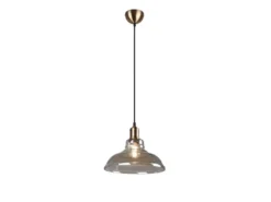 LED Pendelleuchte 1-flammig Glaslampenschirm Amberfarbig, Ø 28cm