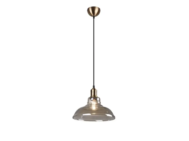 LED Pendelleuchte 1-flammig Glaslampenschirm Amberfarbig, Ø 28cm