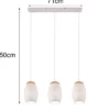 LED Pendelleuchte 3-flammig in Weiß mit ausgefallenem Stanzmuster, B: 71cm