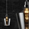 LED Pendelleuchte 1-flammig klein mit Rauchglas Lampenschirm, Ø 20cm